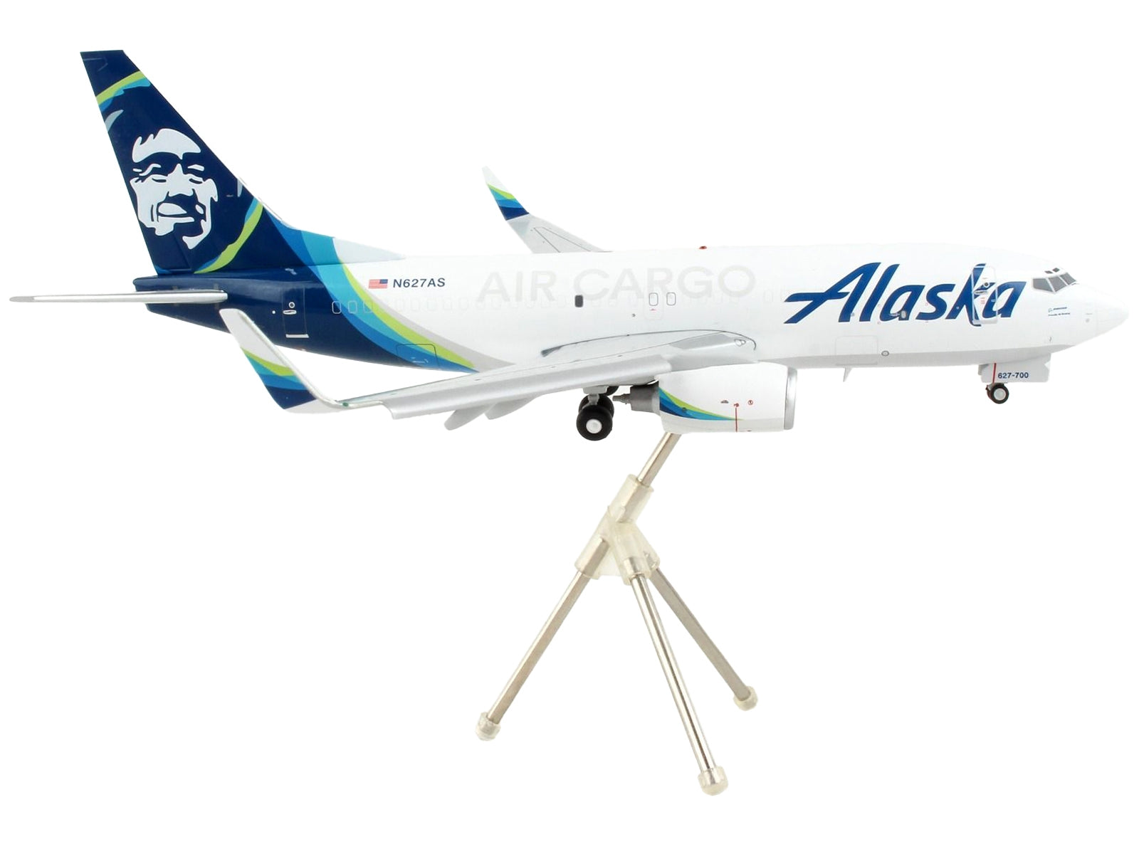 Boeing 737-700BDSF Commercial Aircraft with Flaps Down "Alaska Air Cargo" White with Blue Tail
