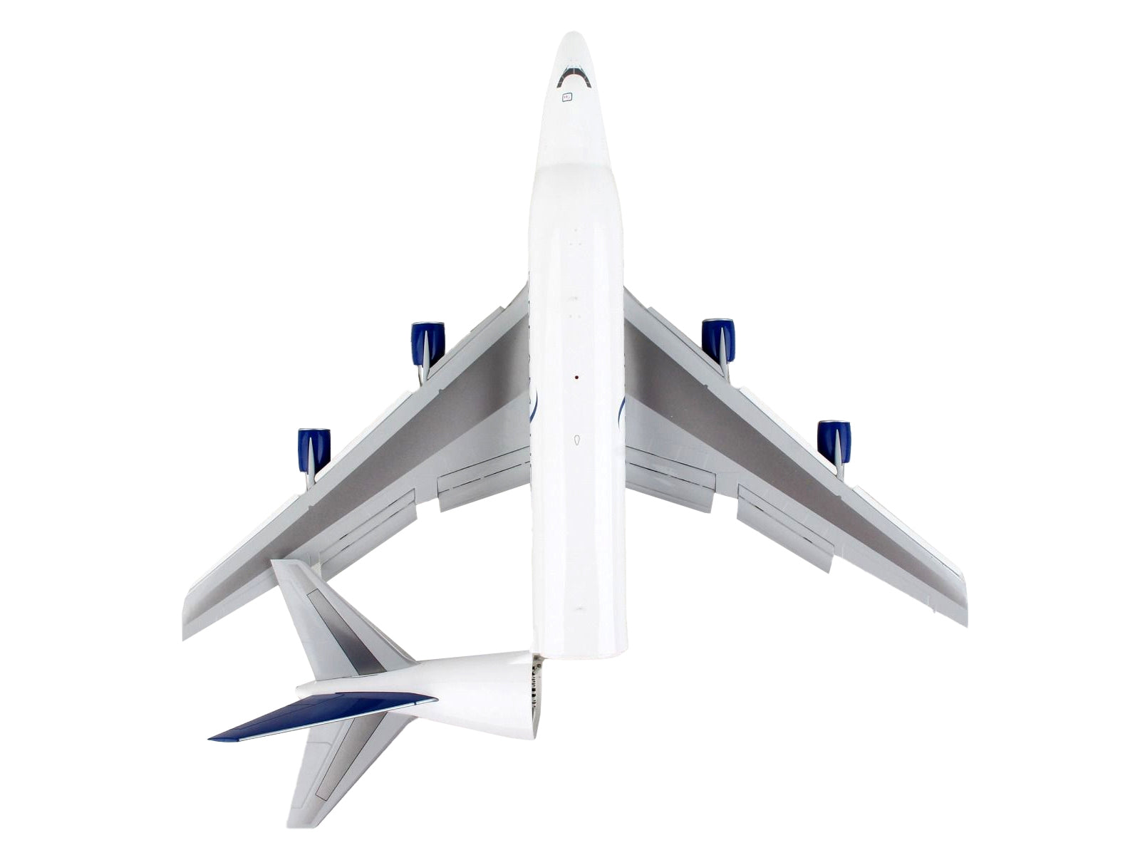 Boeing 747LCF Commercial Aircraft with Flaps Down "Dreamlifter" White with Blue Tail "Gemini 200" Series 1/200 Diecast Model Airplane by GeminiJets