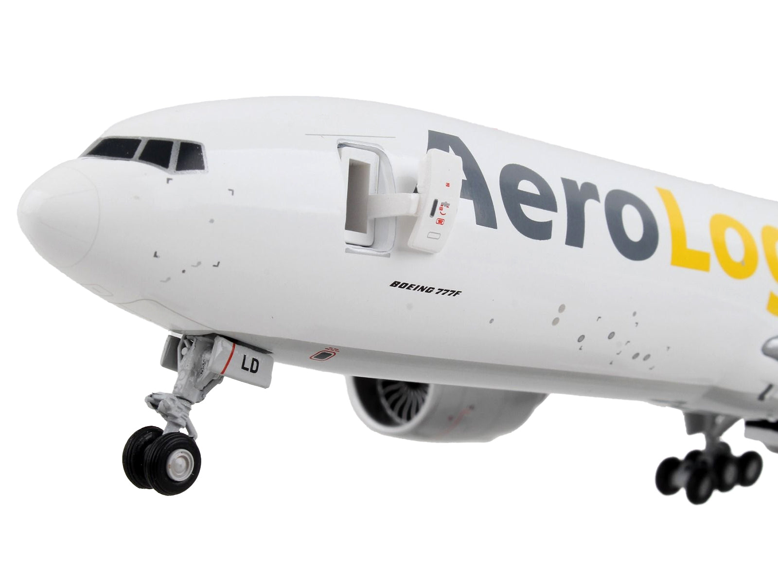 Boeing 777F Commercial Aircraft "AeroLogic" White "Gemini 200 - Interactive" Series 1/200 Diecast Model Airplane by GeminiJets