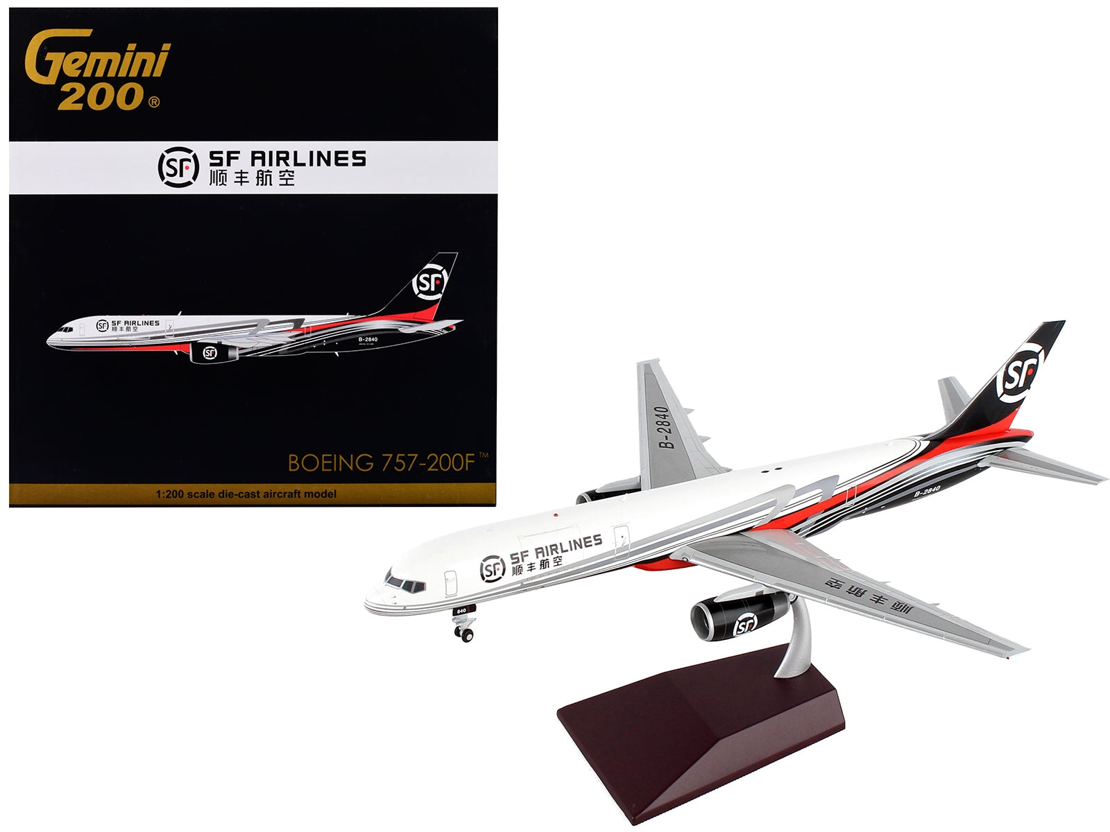 Boeing 757-200F Commercial Aircraft "SF Airlines" White and Black with Red Stripes "Gemini 200" Series 1/200 Diecast Model Airplane by GeminiJets