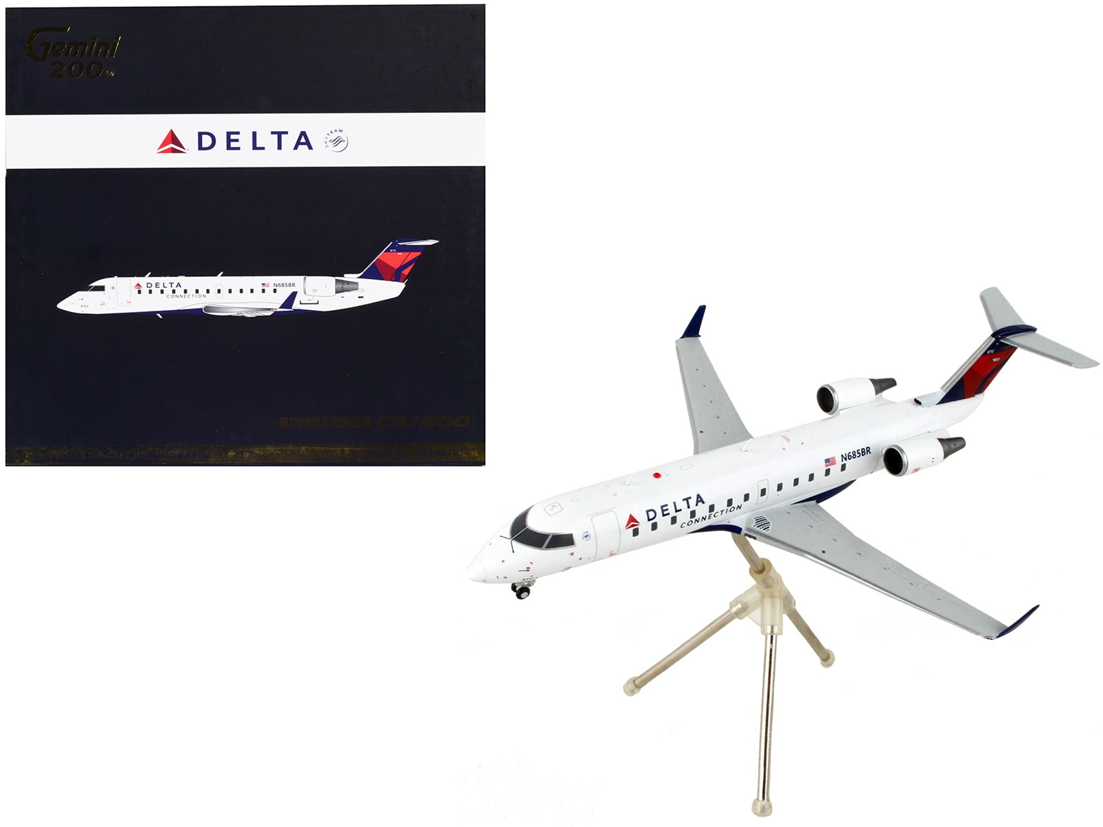 ombardier CRJ200 Commercial Aircraft "Delta Air Lines - Delta Connection" White with Blue and Red Tail