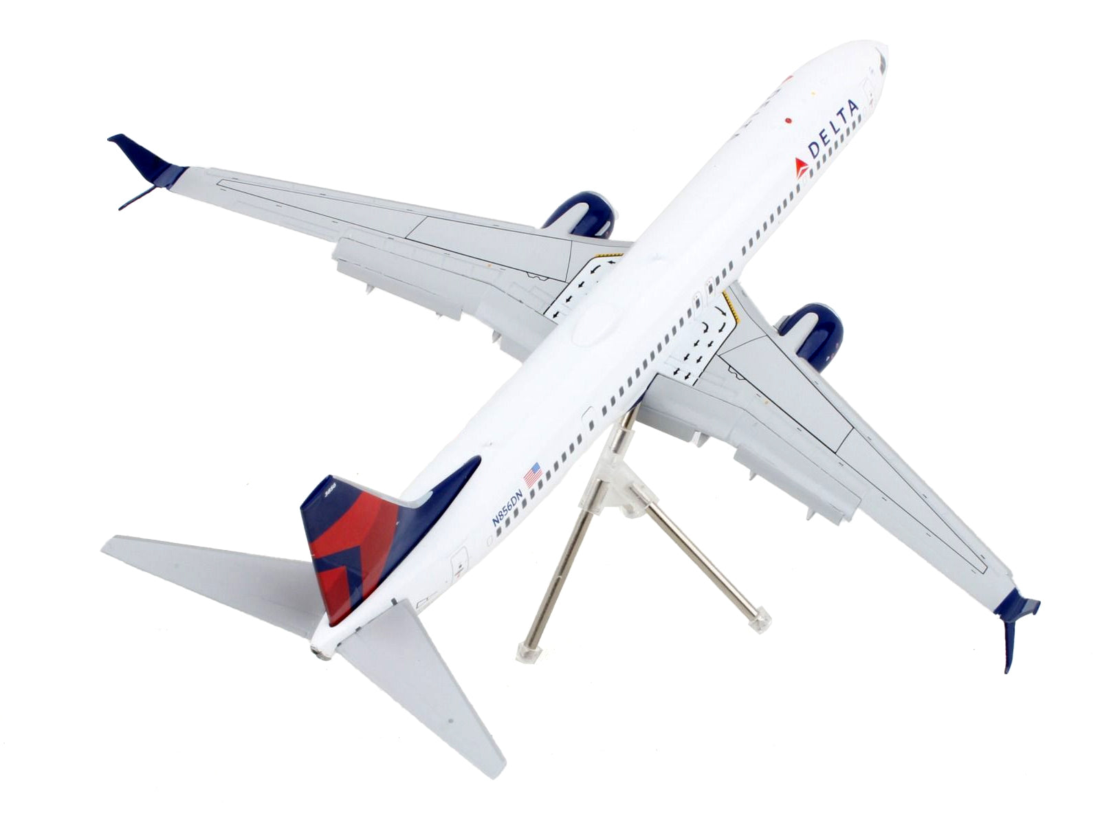GeminiJets 1/200 Diecast: Boeing 737-900ER "Delta Air Lines" White/Blue/Red Tail with Flaps Down