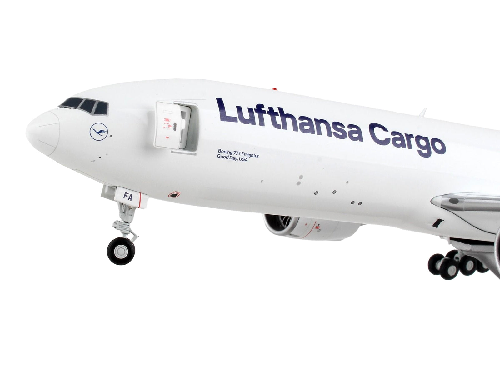 Boeing 777F Commercial Aircraft "Lufthansa Cargo" White with Blue Tail "Gemini 200 - Interactive" Series 1/200 Diecast Model Airplane by GeminiJets