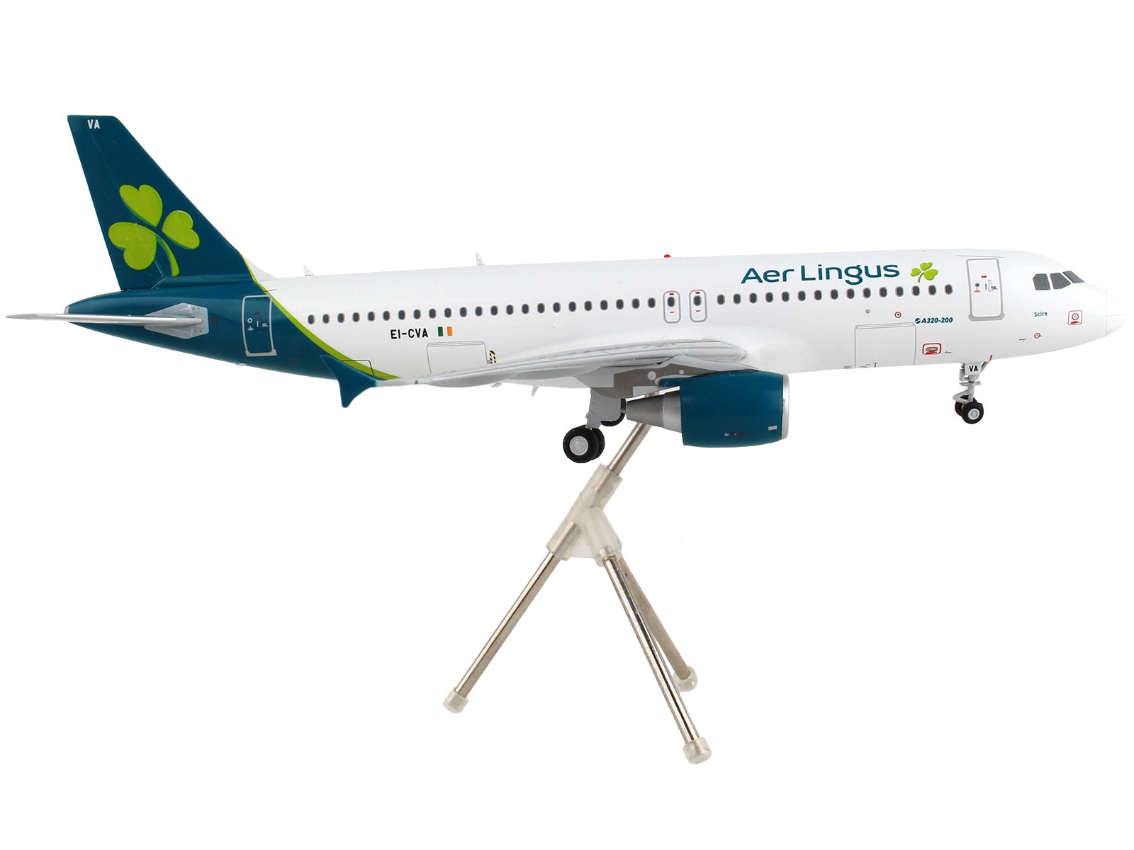 Airbus A320 Commercial Aircraft "Aer Lingus" White with Teal Tail "Gemini 200" Series 1/200 Diecast Model Airplane by GeminiJets