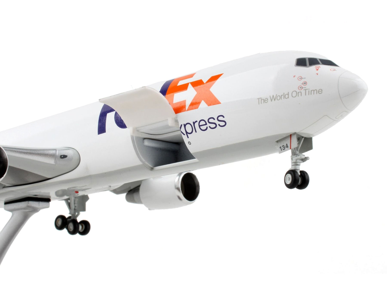 Boeing 767-300F Commercial Aircraft "Federal Express" White with Purple Tail "Interactive Series" 1/200 Diecast Model Airplane by GeminiJets