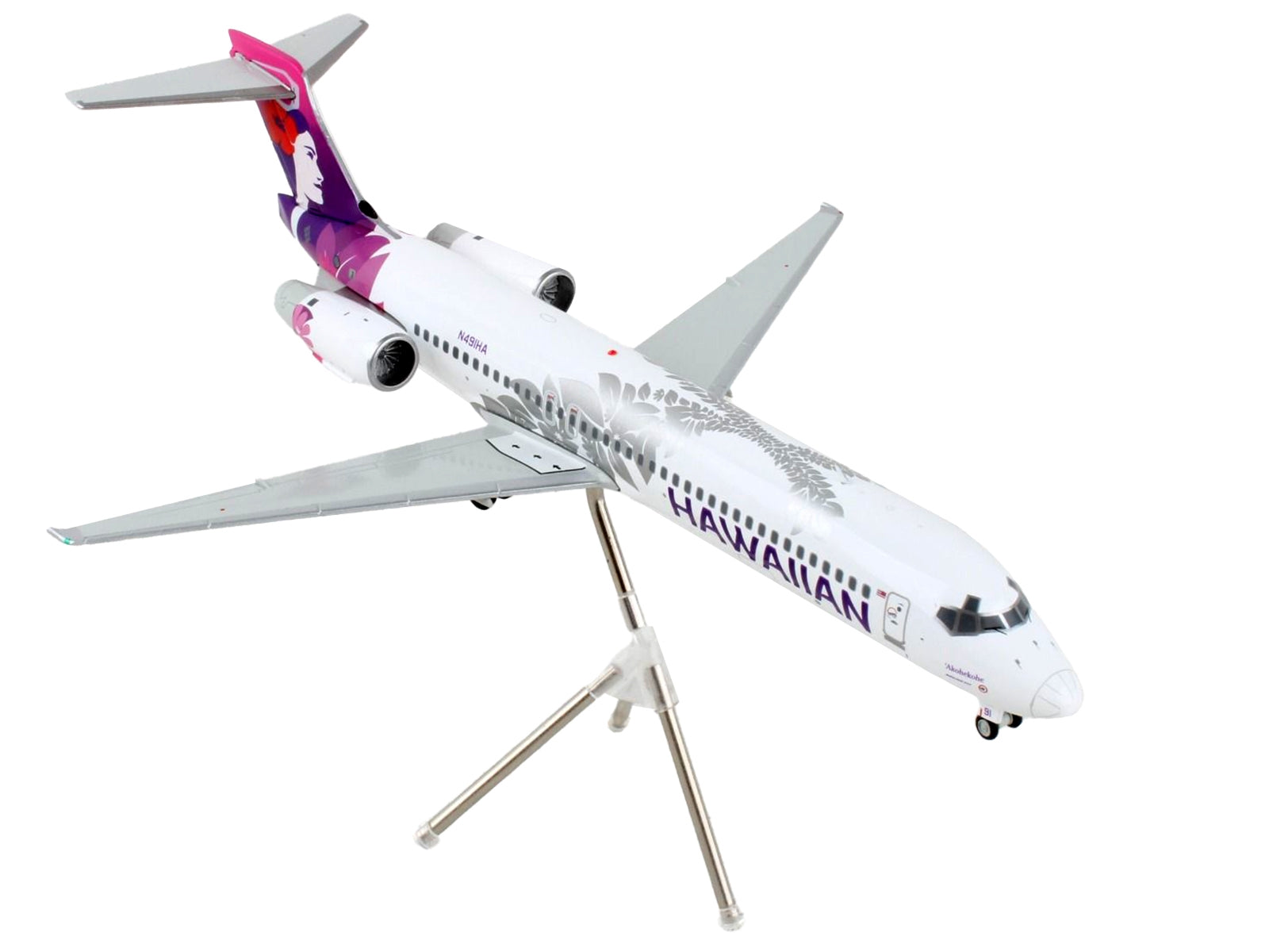 Boeing 717-200 Commercial Aircraft "Hawaiian Airlines" White with Purple Tail "Gemini 200" Series 1/200 Diecast Model Airplane by GeminiJets