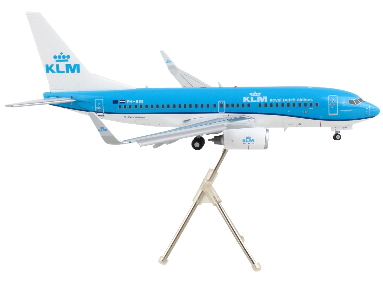 GeminiJets 1/200 Diecast: Boeing 737-700 "KLM Royal Dutch Airlines" Blue/White Tail, Flaps Down, Gemini 200 Series