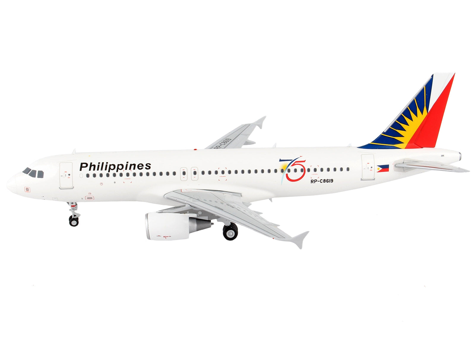 Airbus A320 Commercial Aircraft "Philippine Airlines - 75th Anniversary" White with Tail Graphics