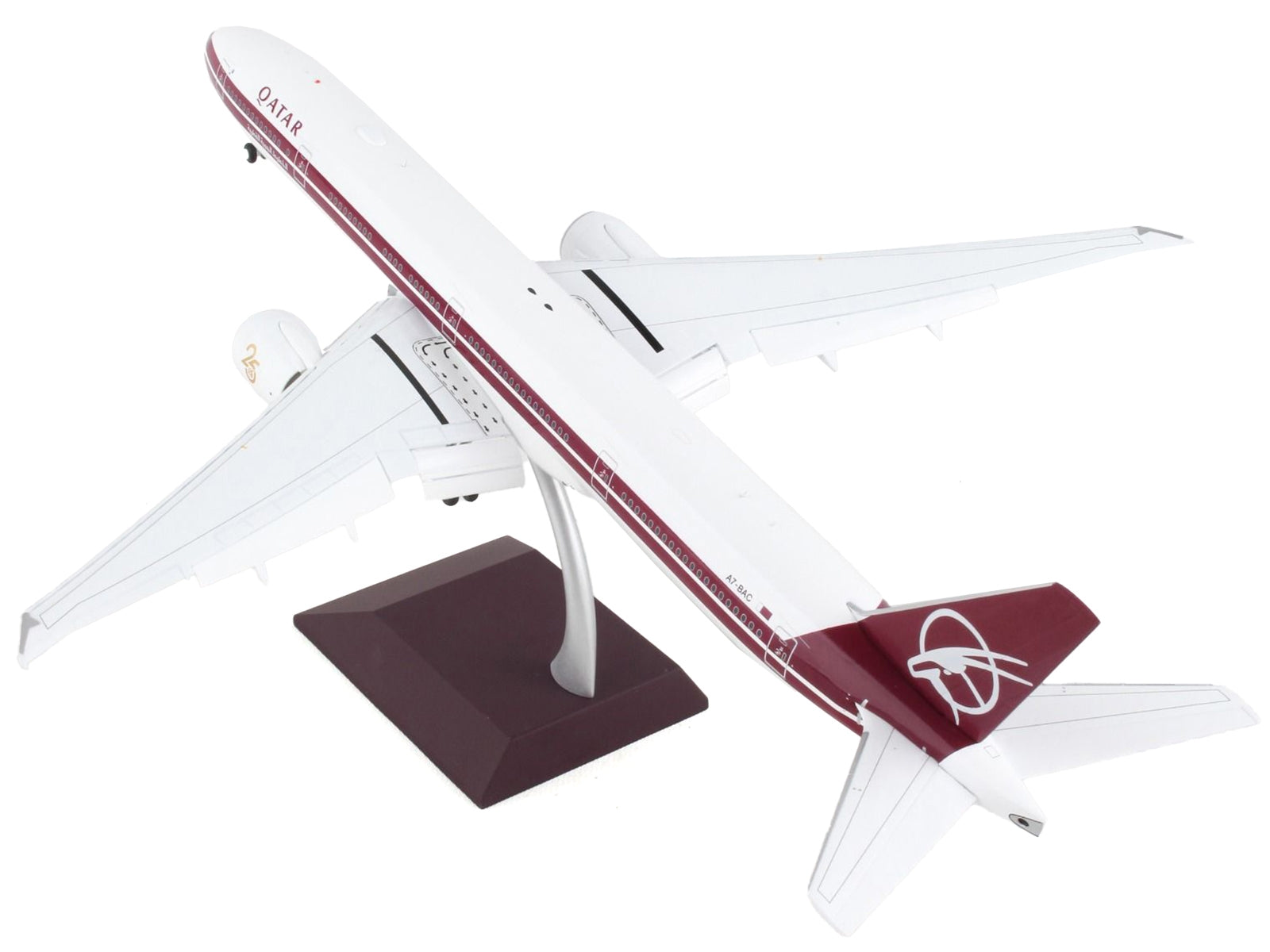 Boeing 777-300ER Commercial Aircraft with Flaps Down "Qatar Airways"