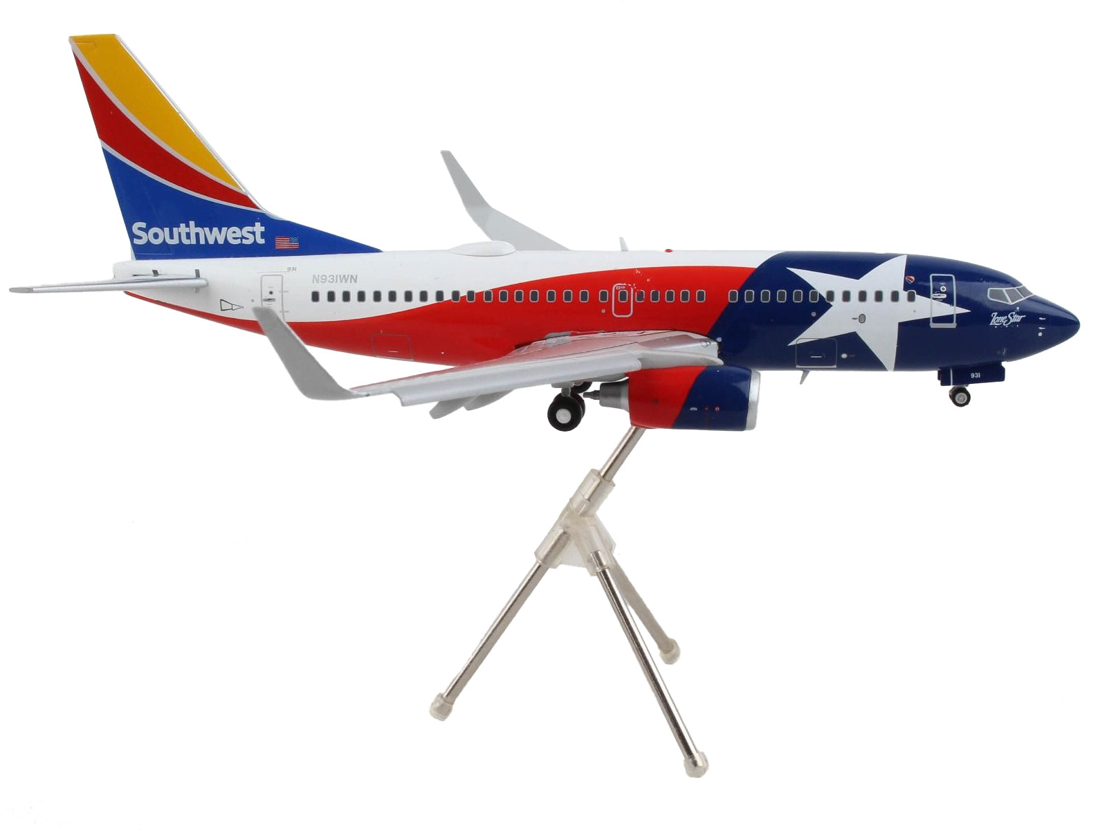 Boeing 737-700 Commercial Aircraft with Flaps Down "Southwest Airlines - Lone Star One"