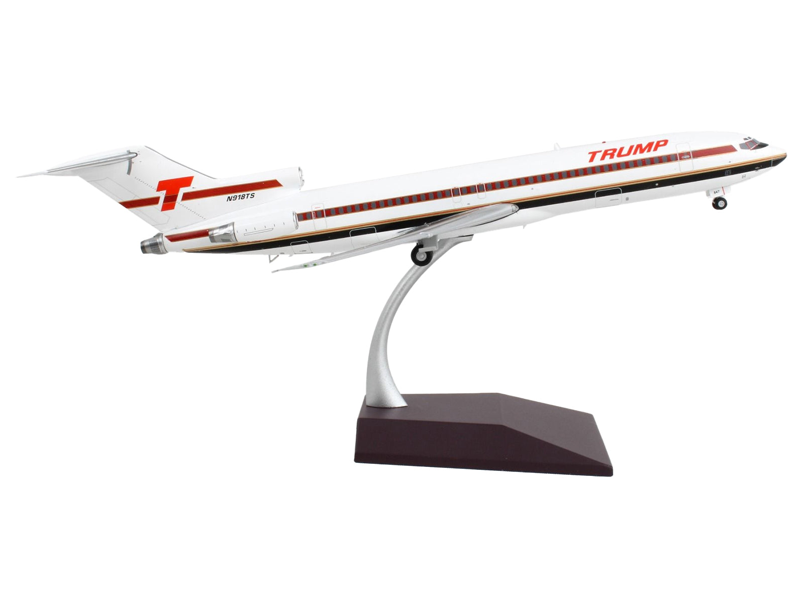 Boeing 727-200 Commercial Aircraft "Trump Shuttle" White with Red Stripes "Gemini 200" Series 1/200 Diecast Model Airplane by GeminiJets