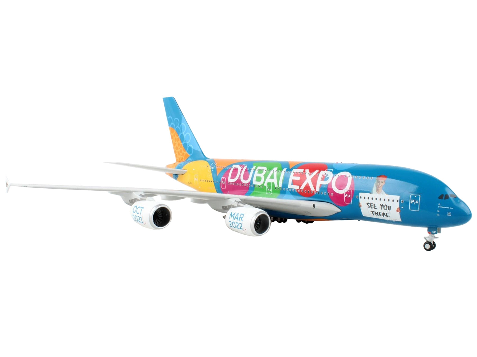 Airbus A380-800 Commercial Aircraft "Emirates Airlines - Dubai Expo" "Gemini 200" Series 1/200 Diecast Model Airplane by GeminiJets