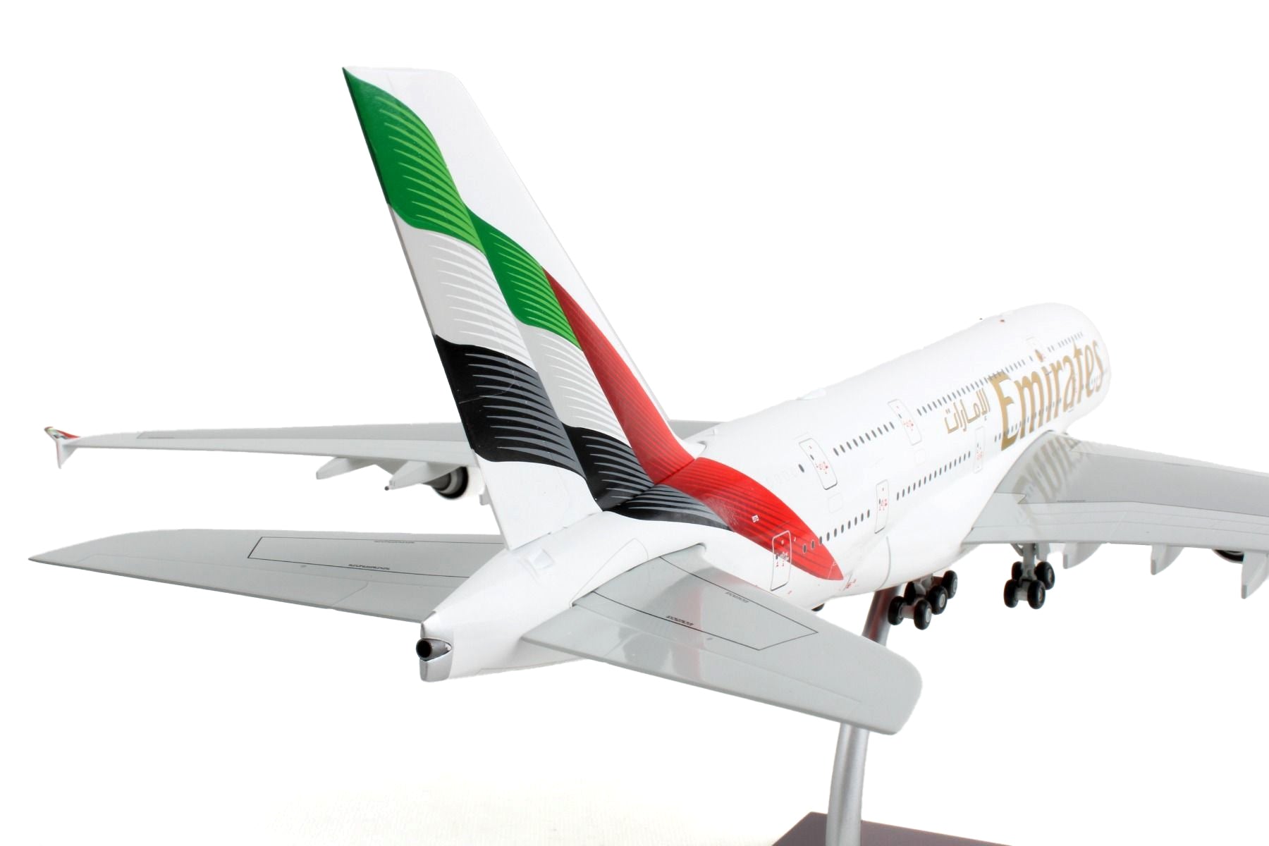 Airbus A380-800 Commercial Aircraft "Emirates Airlines - New Livery" White with Striped Tail