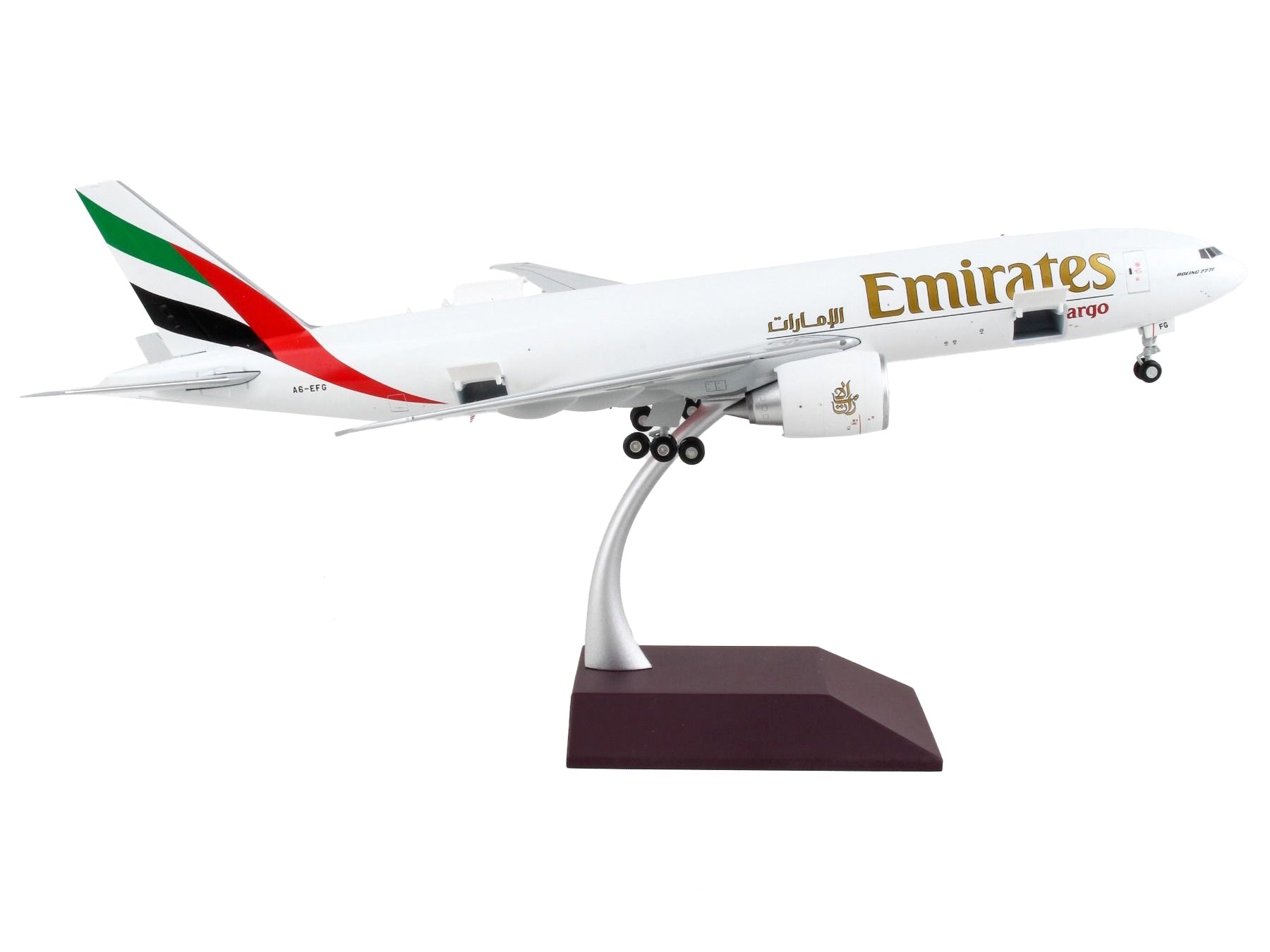 Boeing 777F Commercial Aircraft "Emirates Airlines - SkyCargo" White with Striped Tail