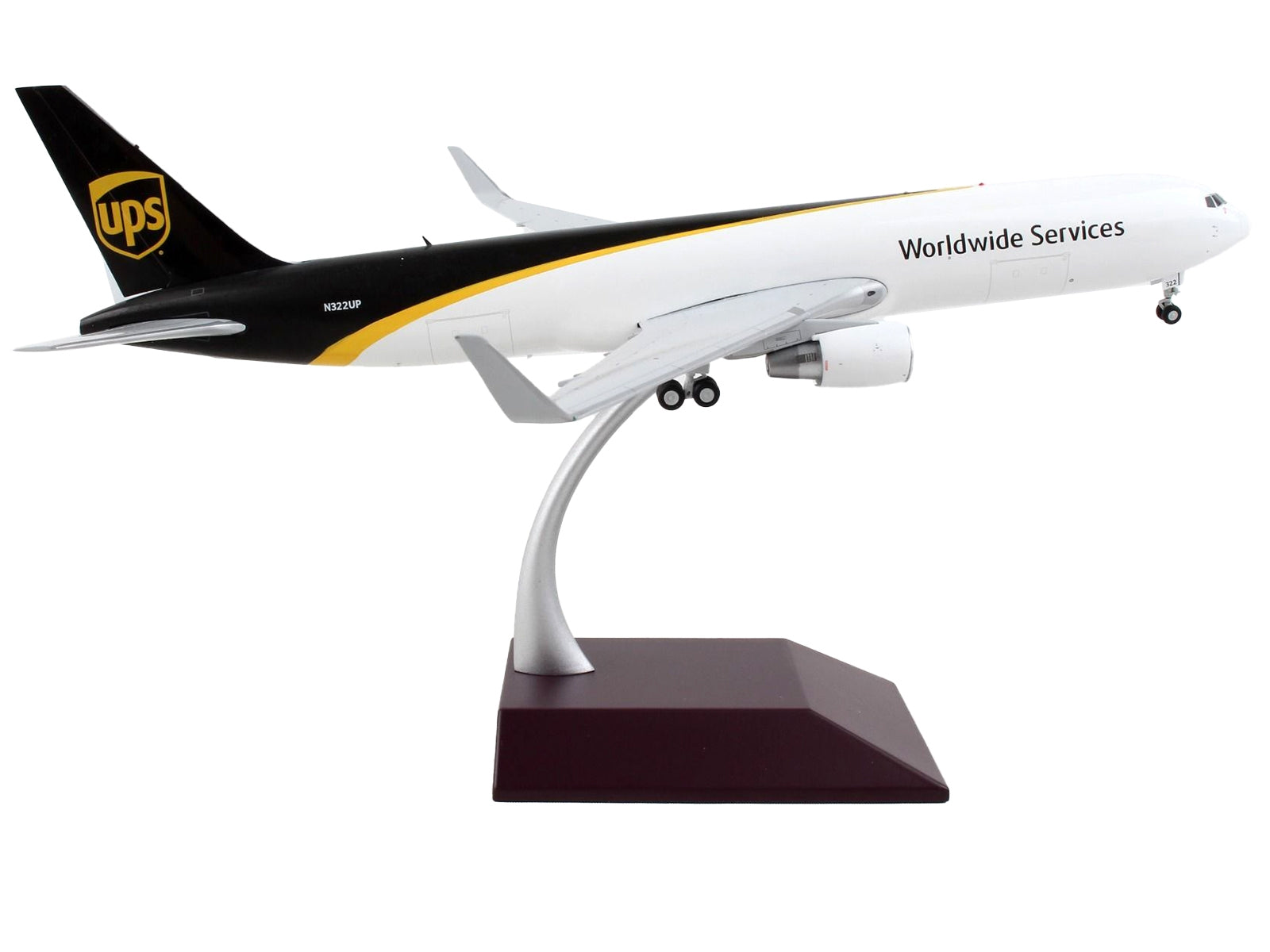 Boeing 767-300F Commercial Aircraft "UPS Worldwide Services" White with Black Tail "Gemini 200" Series 1/200 Diecast Model Airplane by GeminiJets