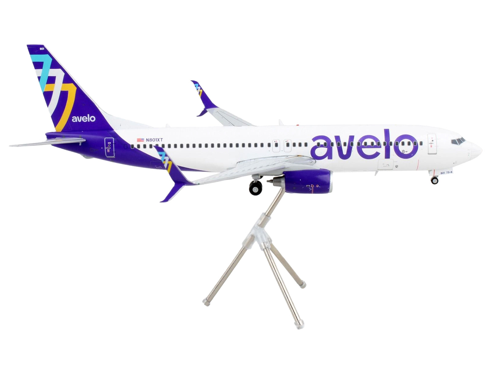 Boeing 737-800 Commercial Aircraft "Avelo Airlines" White with Purple Tail "Gemini 200" Series 1/200 Diecast Model Airplane by GeminiJets