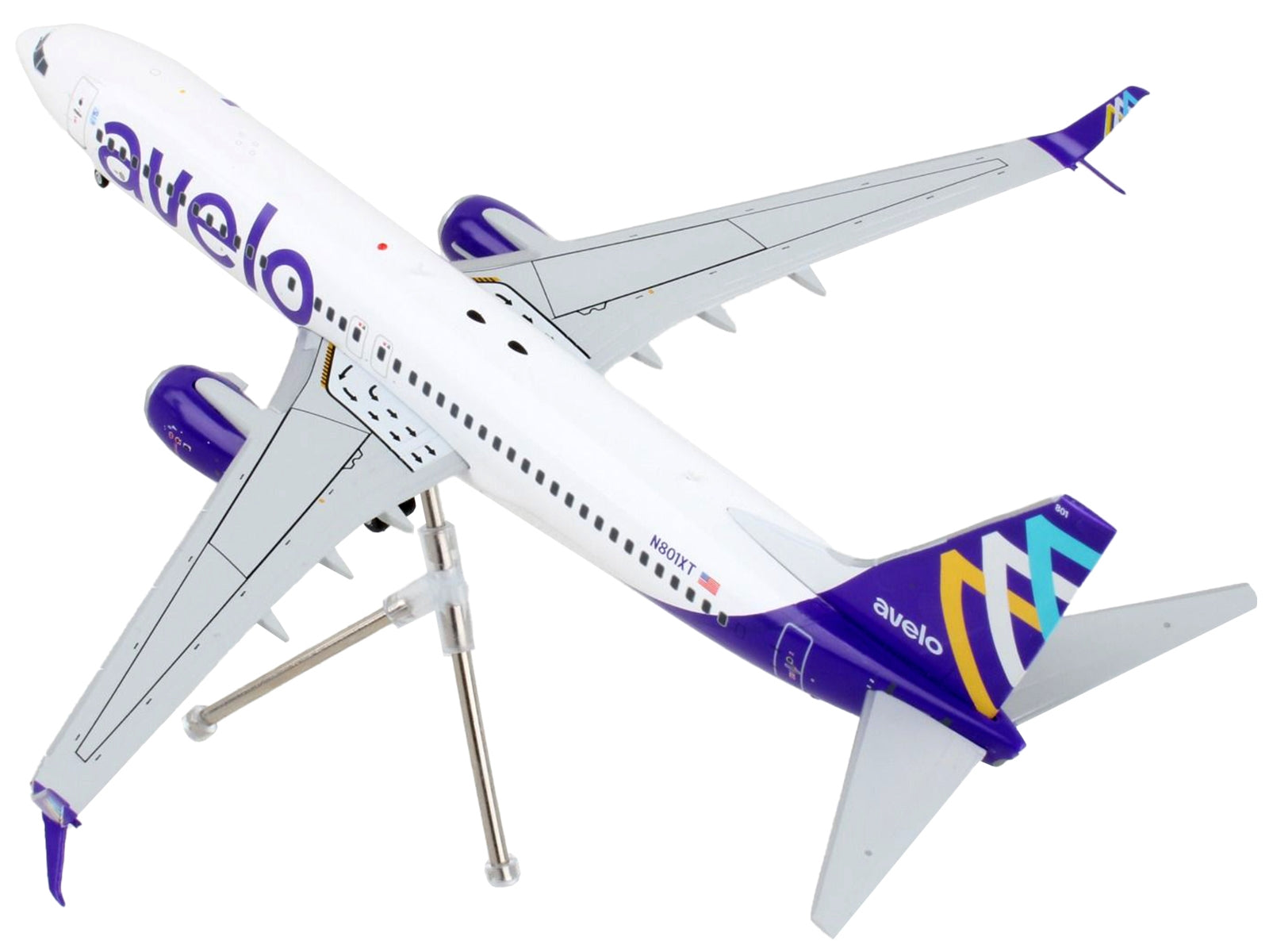 Boeing 737-800 Commercial Aircraft "Avelo Airlines" White with Purple Tail "Gemini 200" Series 1/200 Diecast Model Airplane by GeminiJets