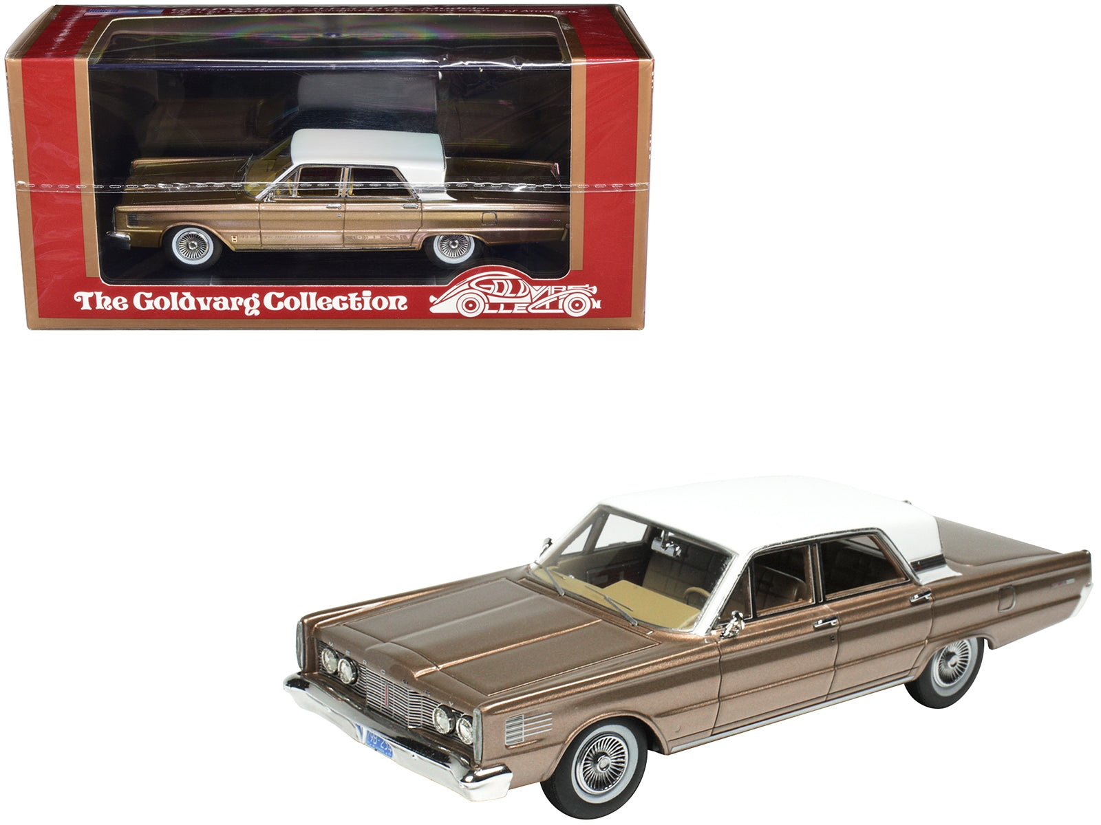 1965 Mercury Park Lane Pecan Frost Brown Metallic with White Top Limited Edition to 200 pieces Worldwide 1/43 Model Car by Goldvarg Collection - Minihomy