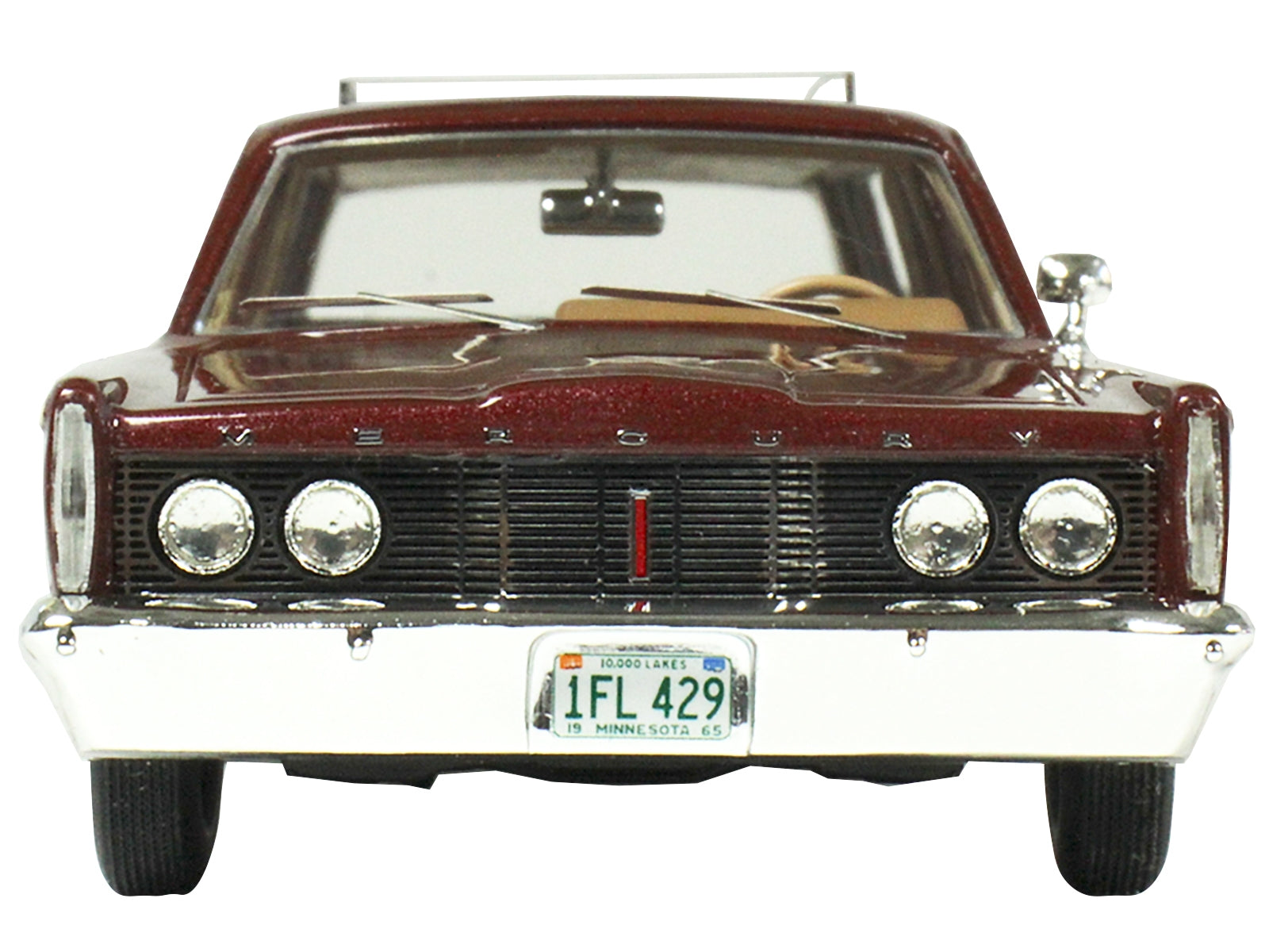 1965 Mercury Station Wagon Burgundy Metallic with Wood Panels Limited Edition to 200 pieces Worldwide 1/43 Model Car by Goldvarg Collection - Minihomy