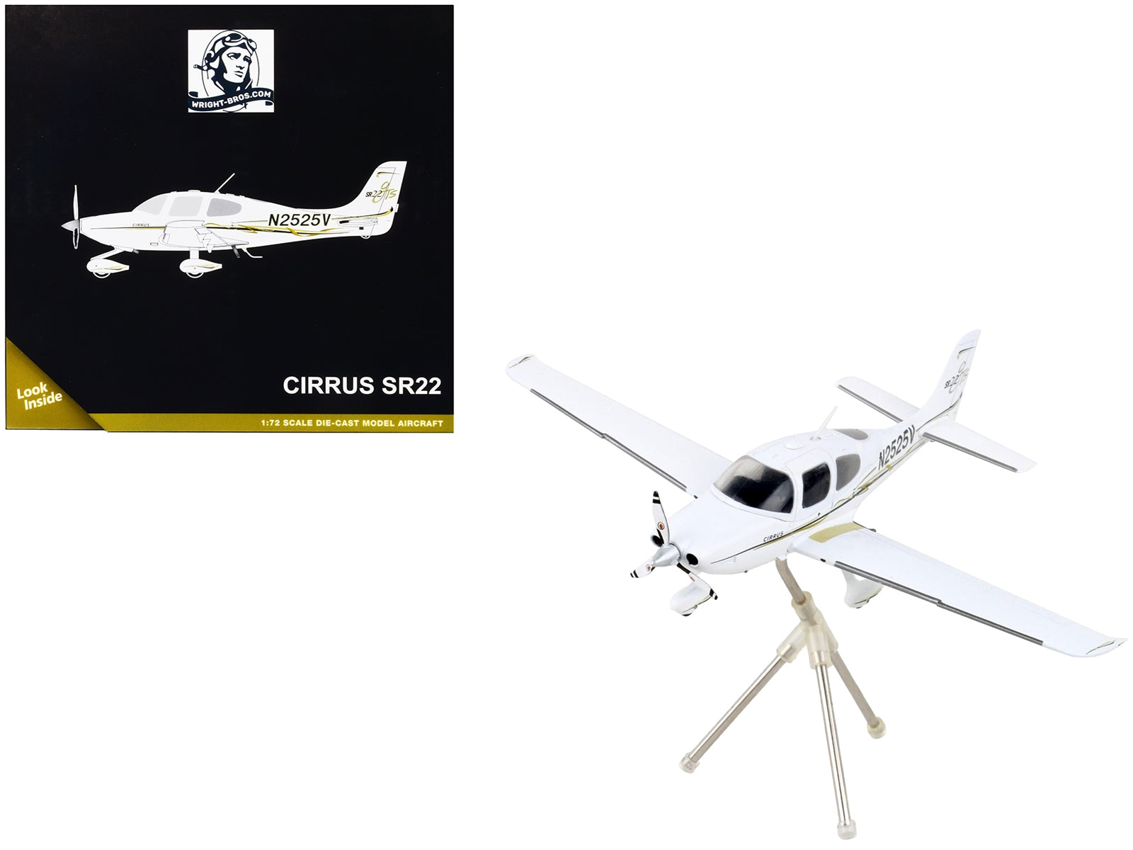 Cirrus SR22 Composite Aircraft "N2525V" White "Gemini General Aviation" Series 1/72 Diecast Model Airplane by GeminiJets - Minihomy