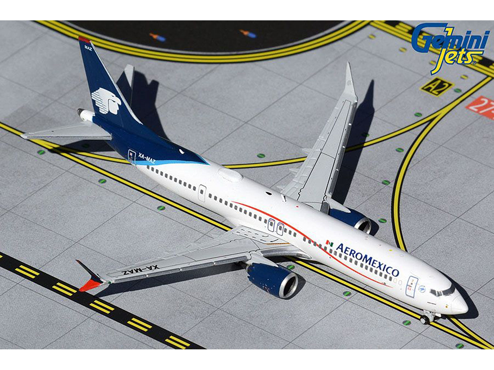 Boeing 737 MAX 9 Commercial Aircraft "AeroMexico" White and Blue 1/400 Diecast Model Airplane by GeminiJets