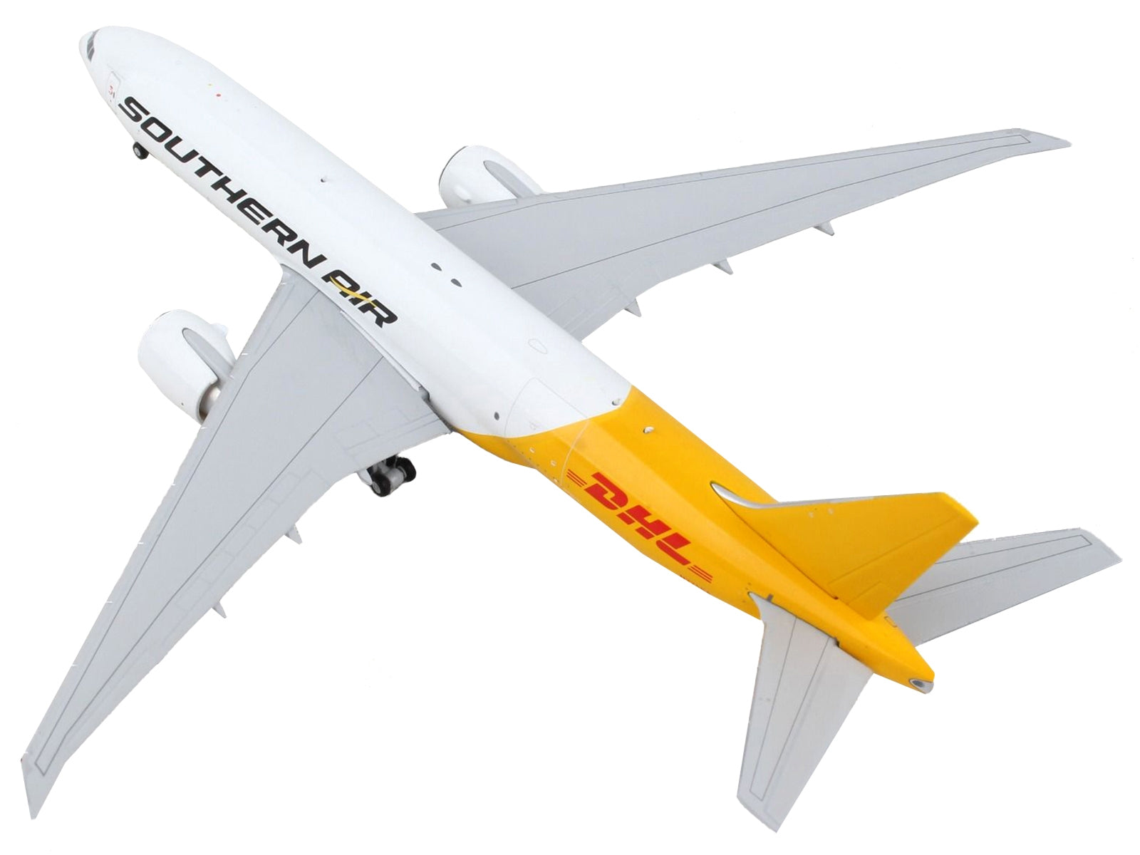 Boeing 777F Commercial Aircraft "Southern Air - DHL" White and Yellow 1/400 Diecast Model Airplane by GeminiJets