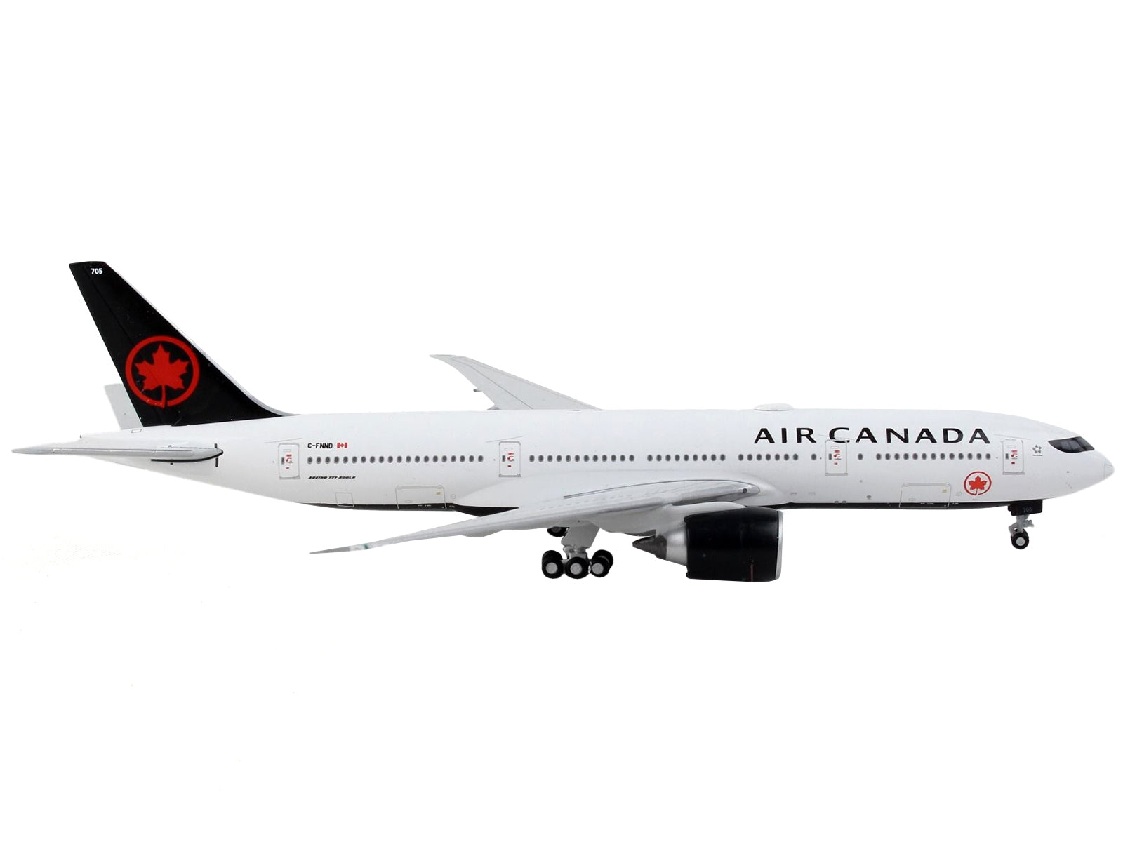 Boeing 777-200LR Commercial Aircraft "Air Canada" White with Black Tail 1/400 Diecast Model Airplane by GeminiJets