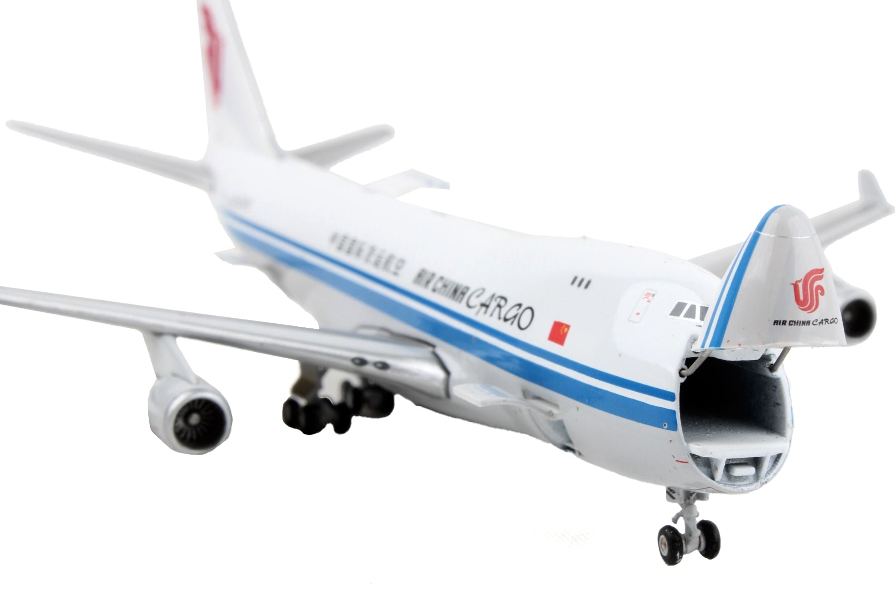 Boeing 747-400F Commercial Aircraft "Air China Cargo" White with Blue Stripes "Interactive Series" 1/400 Diecast Model Airplane by GeminiJets