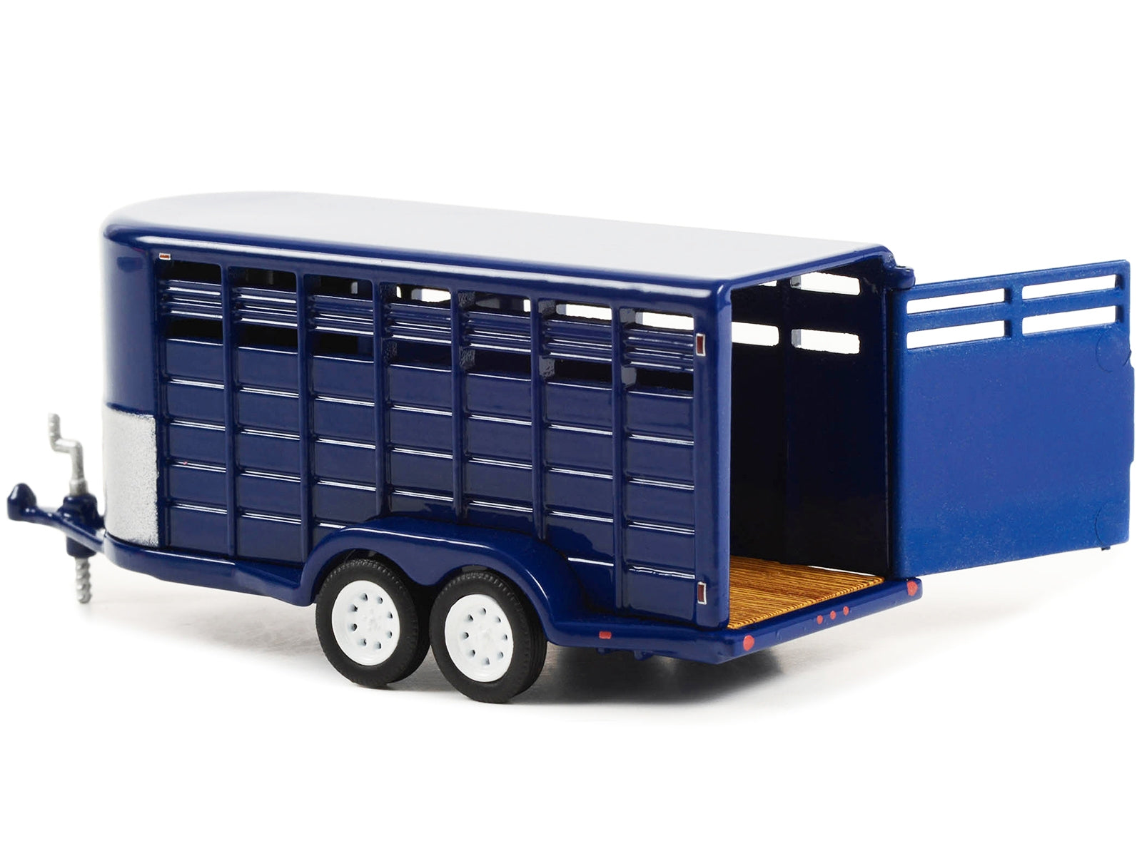 14-Foot Livestock Trailer Dark Blue "Hitch & Tow Trailers" Series 1/64 Diecast Model by Greenlight - Minihomy