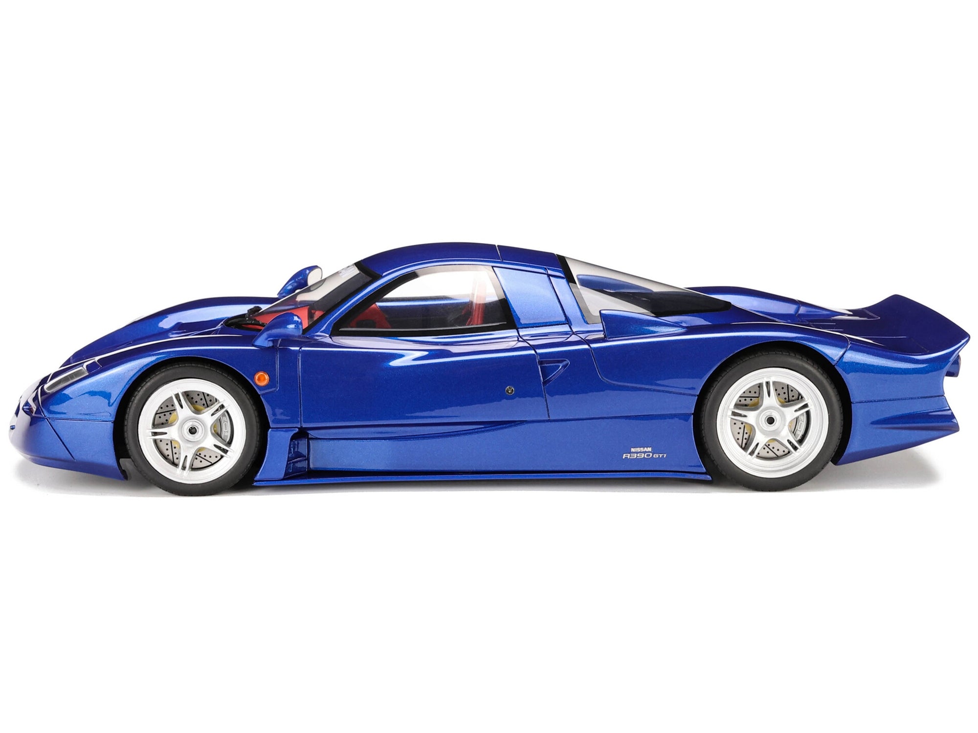 1997 Nissan R390 GT1 "Road Car" Blue Metallic with Red Interior 1/18 Model Car by GT Spirit - Minihomy