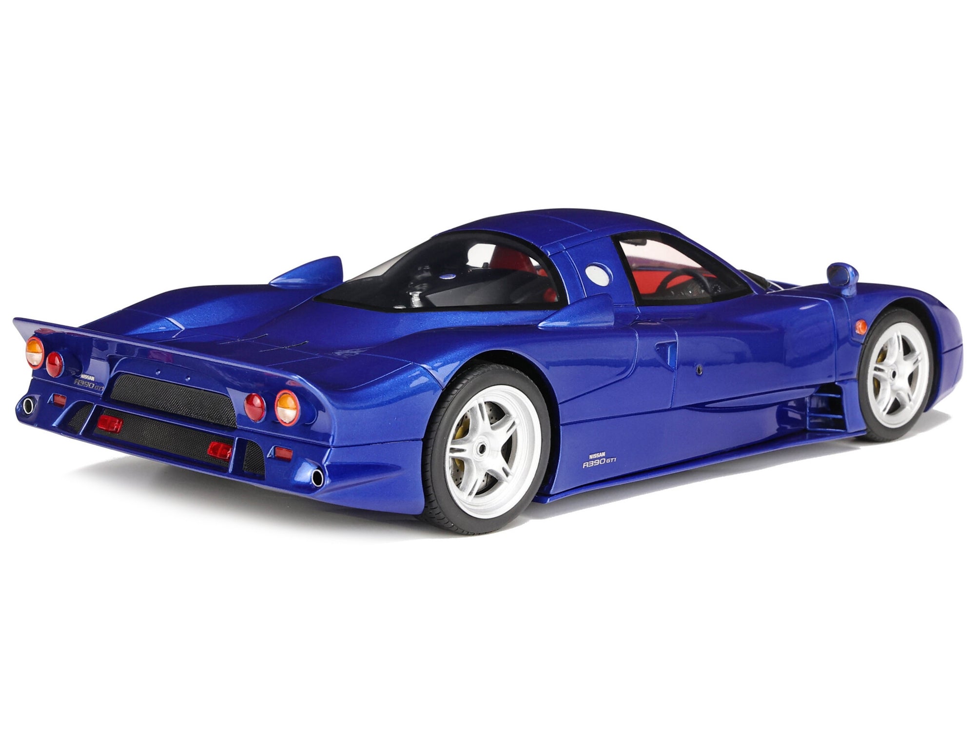 1997 Nissan R390 GT1 "Road Car" Blue Metallic with Red Interior 1/18 Model Car by GT Spirit - Minihomy