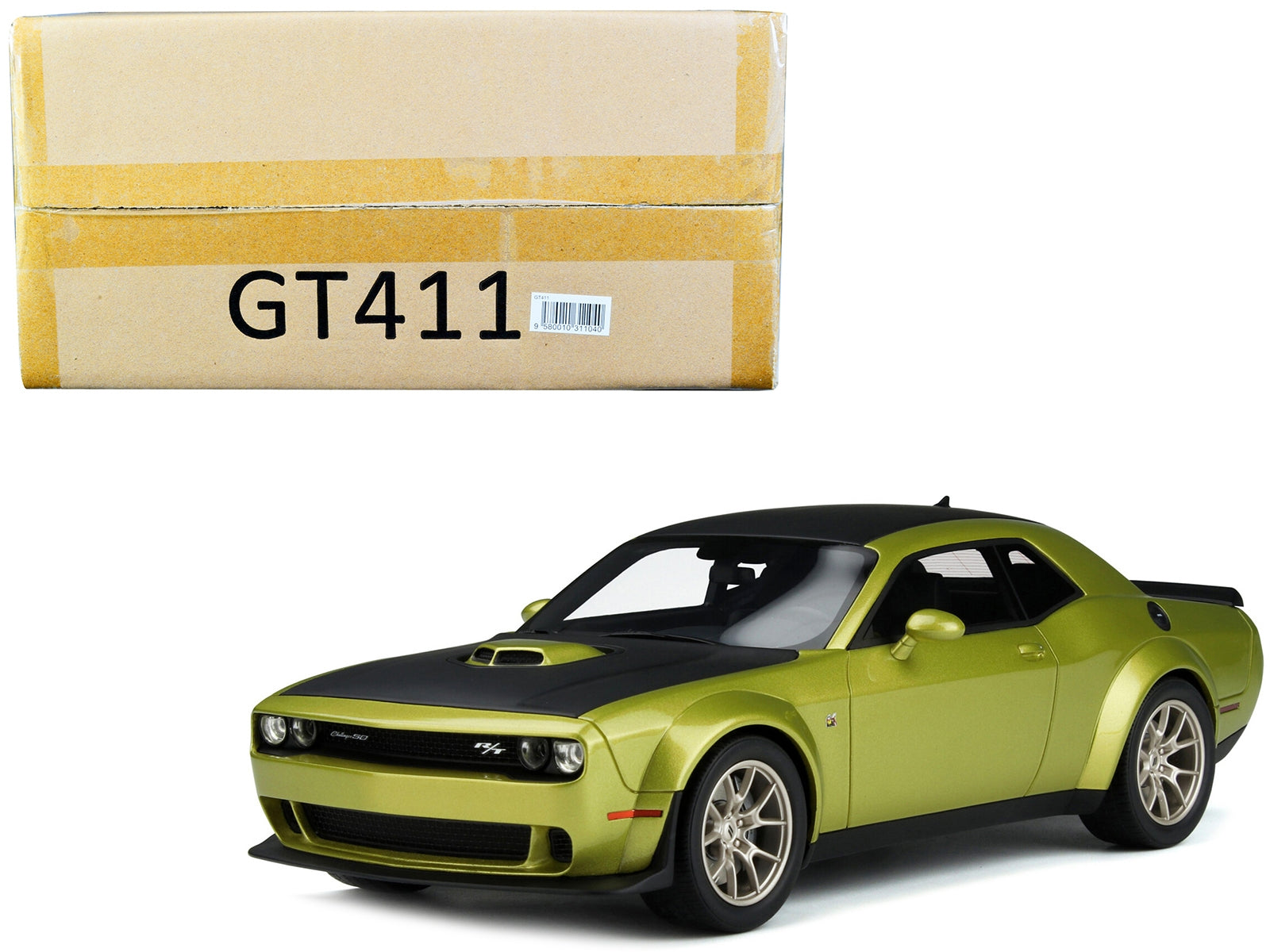 2020 Dodge Challenger R/T Scat Pack Widebody 50th Anniversary Green Metallic 1/18 Model Car by GT Spirit - Minihomy