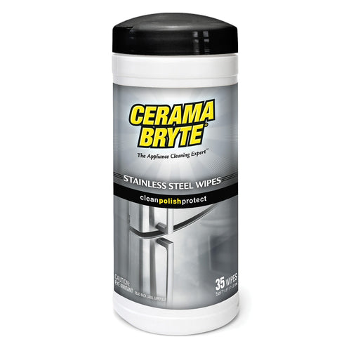 Cerama Bryte 48635 Stainless Steel Cleaning Wipes, 35-ct