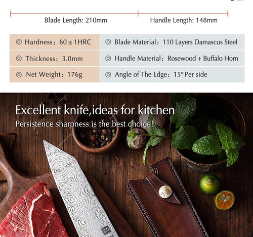Western style professional chef cooking knife