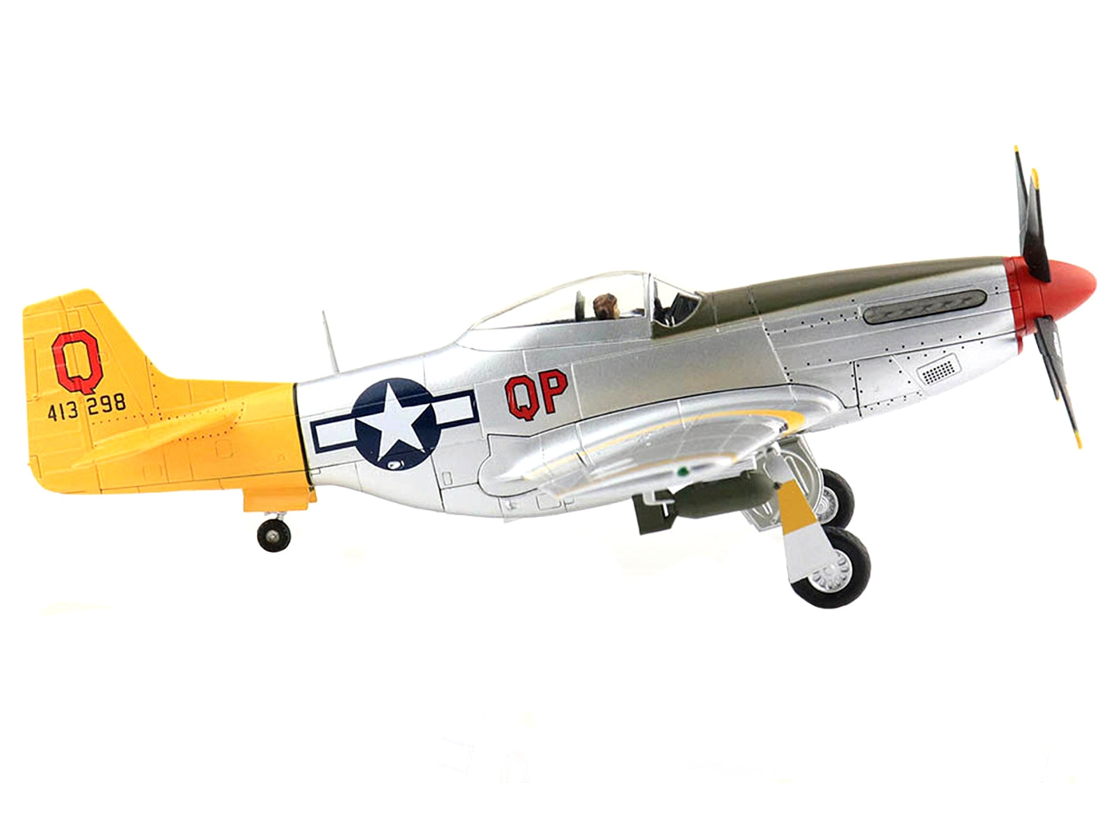 North American P-51D Mustang Fighter Aircraft "Marie" "Capt. Freddie Ohr 2th FS 52th FG" (1944) "Air Power Series" 1/48 Diecast Model by Hobby Master - Minihomy