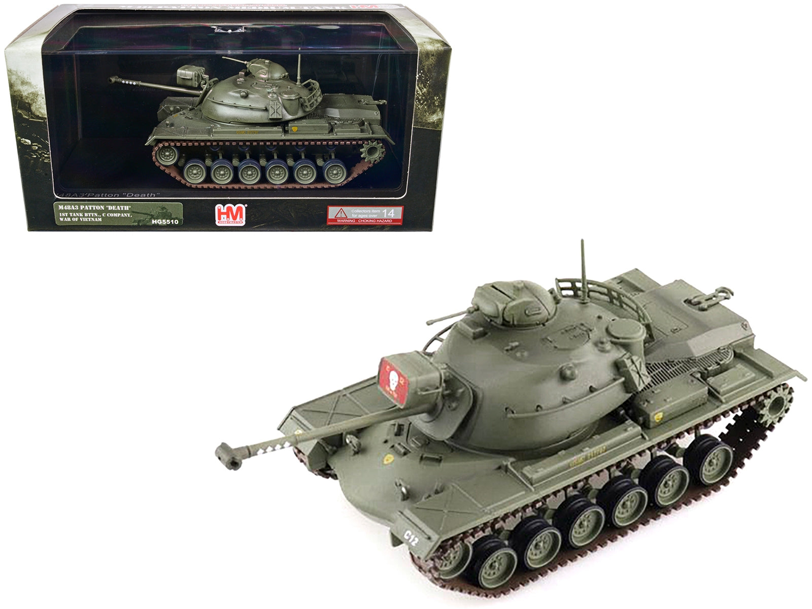 M48A3 Patton Medium Tank "Death" "1st Tank Battalion C Company Vietnam War" 1/72 Scale Model by Hobby Master - Minihomy