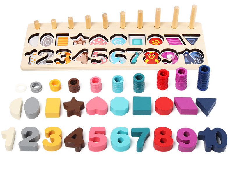 Number puzzle logarithmic board building blocks - Minihomy