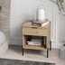 Modern Nightstand with Charging Station-Natural - Minihomy