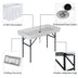 4 Feet Plastic Party Ice Folding Table with Matching Skirt - Color: White - Minihomy