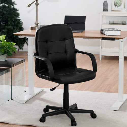 Ergonomic Office Chair with 360-degree Wheels - Color: Black
