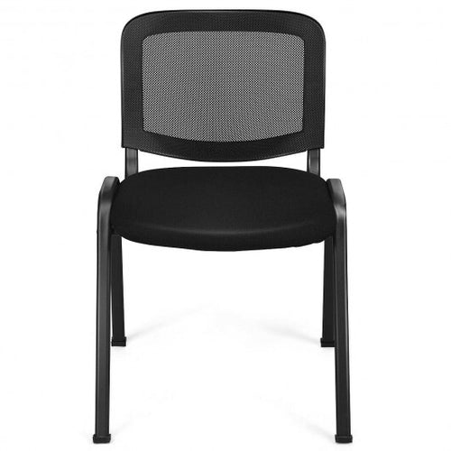 Set of 5 Stackable Conference Chairs with Mesh Back - Color: Black