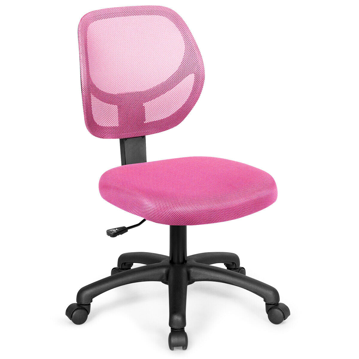 Low-back Computer Task Chair with Adjustable Height and Swivel Casters-Pink - Color: Pink - Minihomy