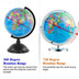 13" Illuminated World Globe 720? Rotating Map with LED Light - Color: Blue - Minihomy