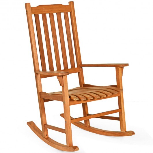 Outdoor Rocking Chair Single Rocker for Patio Deck  - Color: Natural