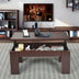 Lift Top Coffee Pop-UP Cocktail Table-Brown - Color: Brown - Minihomy