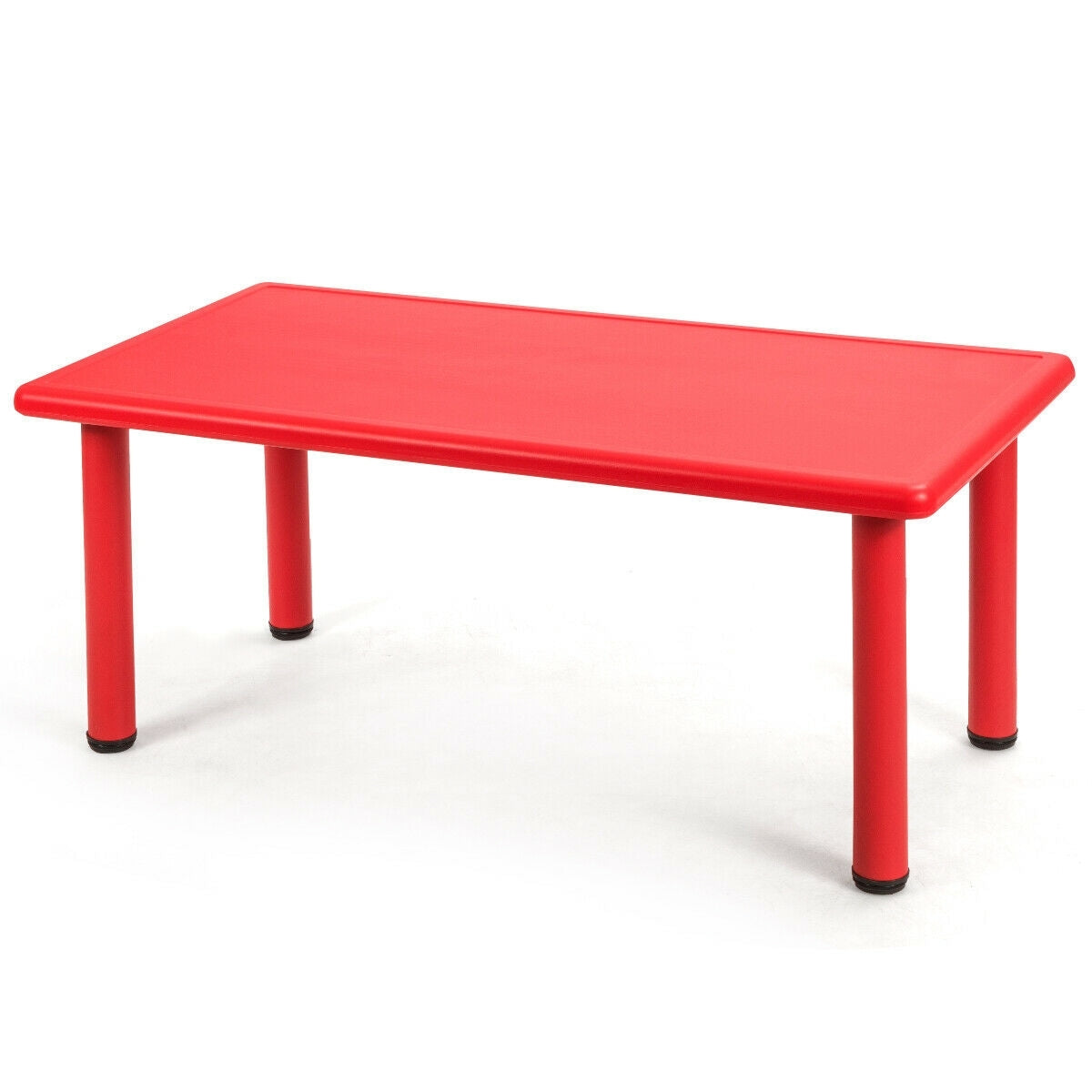 Kids Plastic Rectangular Learn and Play Table-Red - Color: Red