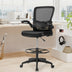 Height Adjustable Drafting Chair with Flip Up Arms - Color: Black - Minihomy