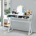 Modern Computer Desk Makeup Vanity Table with 2 Storage Compartments - Color: White - Minihomy