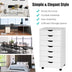 7-Drawer Chest Storage Dresser Floor Cabinet Organizer with Wheels-White - Minihomy