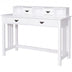 Home Office Writing Desk with 4 Drawer Computer Study Table - Color: White - Minihomy